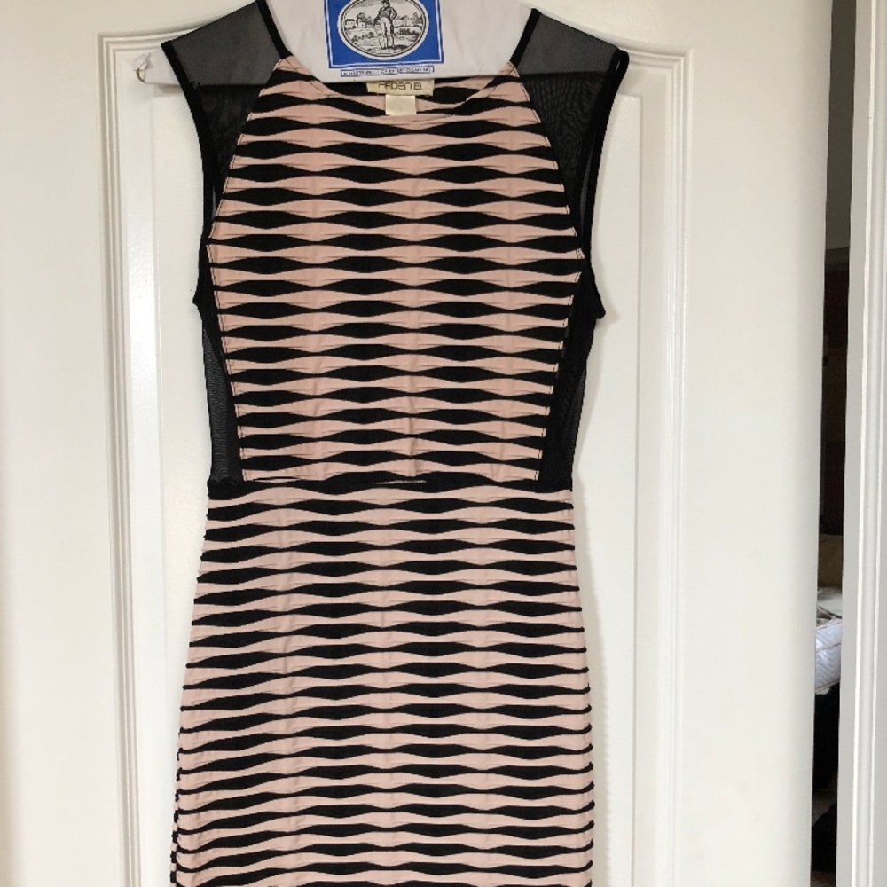 Pale Pink & Black Striped Dress- Arden B